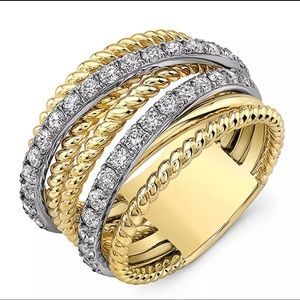 ❣️4/$25❣️ NEW Twist Cross Finger Ring Size 8.5